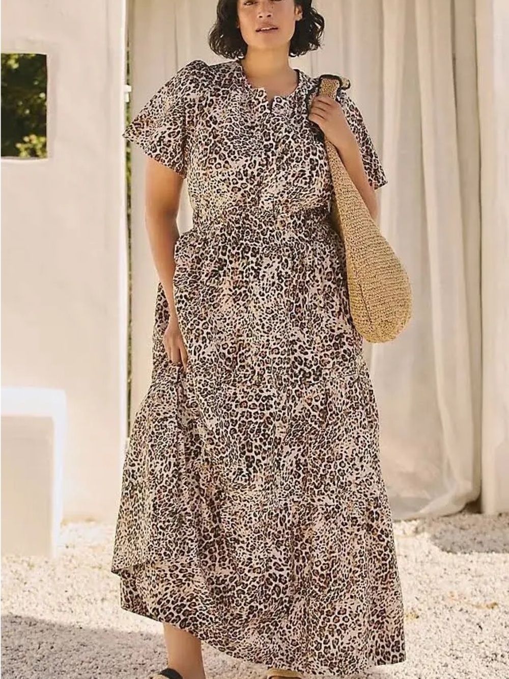 Anthropologie Somerset Cheetah Print Maxi Dress (B8)